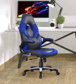 Elegant Leatherette Gaming Chair in Blue Colour