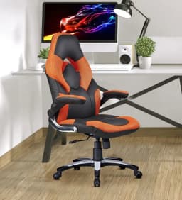 Elegant Leatherette Gaming Chair in Orange Colour